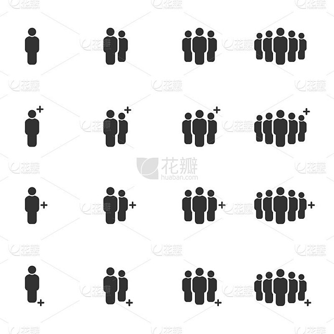People Icons Work Group团队，People Crowd Symbol完美设计简