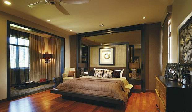 2013年最新最流行的中式现代卧室装修效...
