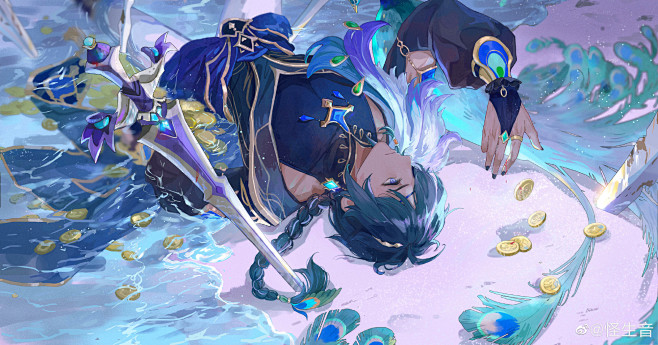 《原神》凯亚 动漫美少年 二次元手绘 游戏同人插画
