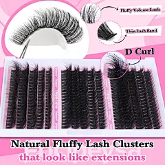Amazon.com: Fluffy Lash Extension Mink Thick Cluster Eyelash Extensions 10-18mm Lash Clusters Individual Lash Extensions DIY Clusters Lashes Extension at Home by Focipeysa (300pcs-70P+80P+90P 10-18mm) : Beauty &amp; Personal Care