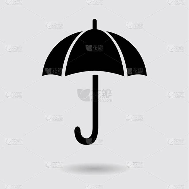 伞状标志图标。防雨标志。平面设计风格.