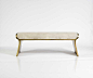 Dandy Day Bench in Cream Shagreen and Bronze-Patina Brass by Kifu Paris For Sale at 1stdibs