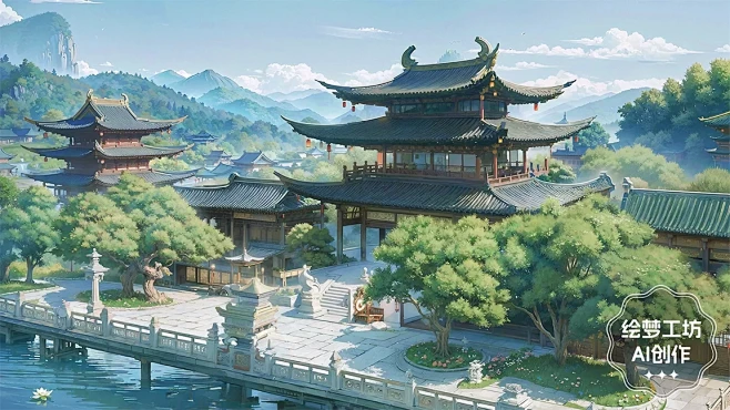 绘梦工坊丨AI仙侠古风背景素材《混装二期》2-花瓣网