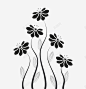 手绘黑色花卉图标 页面网页 平面电商 创意素材
