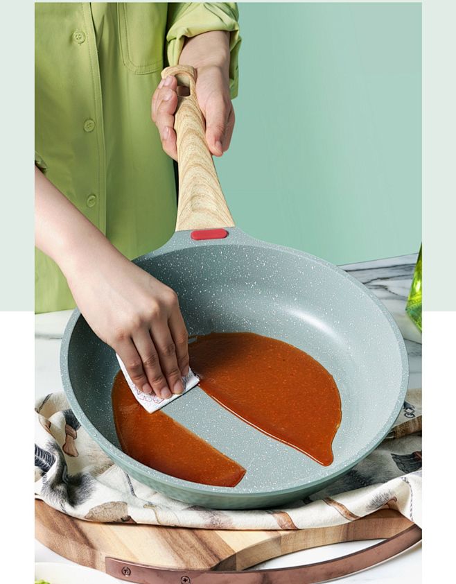 韩国麦饭石平底锅不粘锅家用牛排煎锅煎蛋烙...