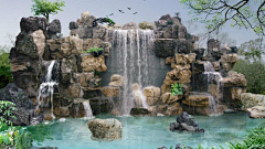 铭***采集到W.水景|假山瀑布