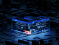 AsiaInfo Digital Building data visualization security temperature cold digital building 3d art blender clean illustration wantline