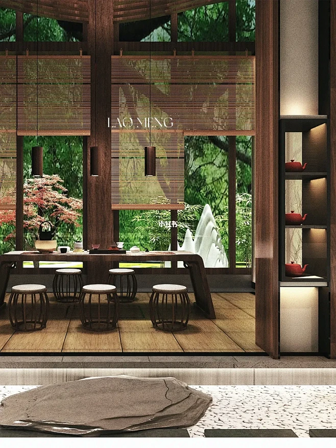 原创分享｜新中式茶空间设计-花瓣网