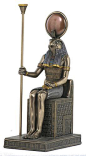 Veronese Bronze Figurine Egyptian God Horus Sitting Statue Gift Home Decor