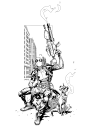 Deadpool vs sentinel : Deadpool and dog vs Sentinel 