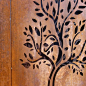 Beautiful garden corten fence with tree by ABK Outdoor Corten tuin schutting wand: 