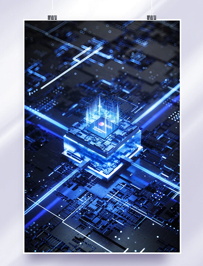 c4d科技科技风立体酷炫科技芯片智能背景图片_PC-可视化图片素材-花瓣网