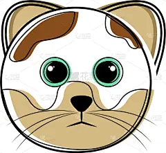 可爱的,猫,草图,头像,分离着色,白色,宠物,纯种犬,肖像,图像
