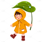 手绘肌理-谷雨创意贴纸-女孩