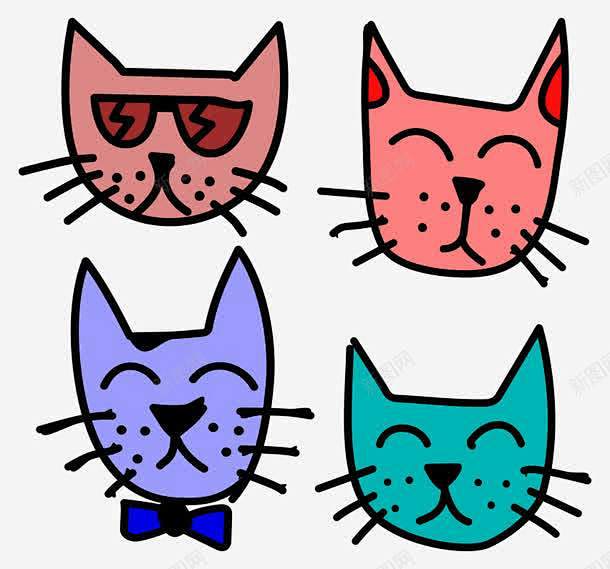 卡通笑脸小猫 创意素材