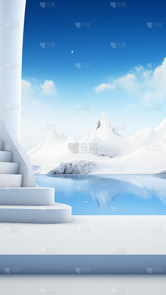 小雪节气冬季冬天通用实景雪山冰川雪地天空...