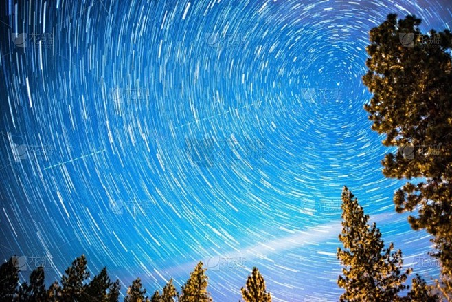 小的,北极星,杯垫,星迹,北极点,水,天空,星系,水平画幅,夜晚