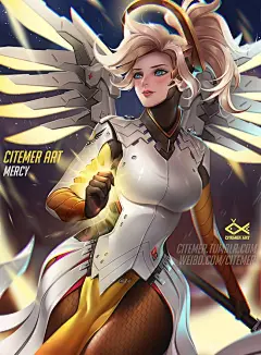 守望先锋 安吉拉·齐格勒 同人图 插画 壁纸 | 天使姐姐 | 半次元-第一中文COS绘画小说社区