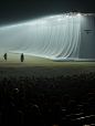 Prada在温室大棚弄了场3D虚拟时装秀场.....