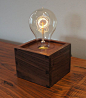 Single Bulb Edison Lamp with Dovetailed Box - Made to Order: 