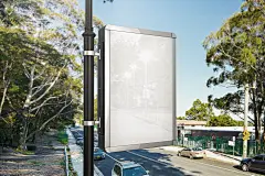 地铁广告道旗海报样机