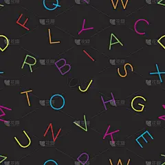 彩色字母无缝墙纸图案。