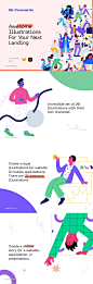 这是一组令人难以置信的20幅插图，具有自己的特色。它们是100％矢量，因此您可以将这些插图与任何图形软件一起使用_UI集合_乐分享素材网_psd素材_平面素材_png素材_免费素材_素材共享平台