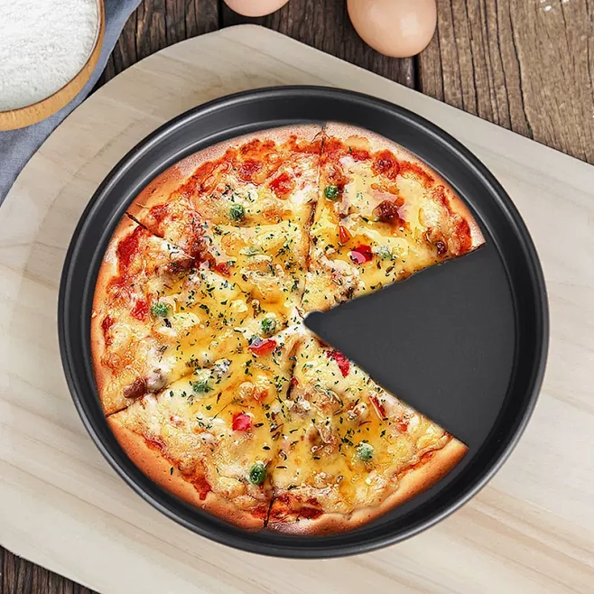 家用披萨盘烤箱用pizza盘烘焙不沾层披...