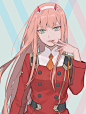 DARLING in the FRANXX 002 动漫 插画 涂鸦 二次元 壁纸 手绘<br/>绘师：8C