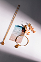 gold bracelet and necklace