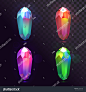 Vector set of crystals, magic stones