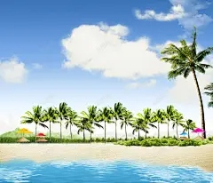 椰树海边夏日海报背景 海水 海洋 海浪 海边 白去海浪 背景 设计图片 免费下载 页面网页 平面电商 创意素材