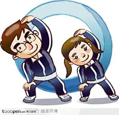 儿童学习插画-给学生上体育课的老师