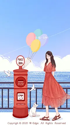刚刚投递的书信，
还在飘逸的气球。

小心翼翼的心意，
像保护气球一样。

透露在步伐里，
诠释在书信里。