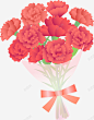 手绘卡通红色康乃馨花束 页面网页 平面电商 创意素材