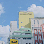白色的日本街道 ​​​​