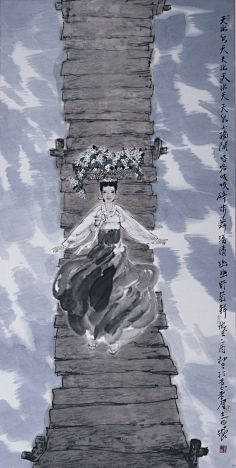 国画山水人物-花瓣网|陪你做生活的设计师 | 吴冠中 作品《江南春》