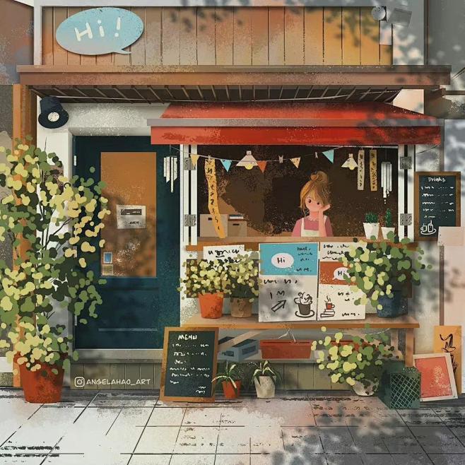 Angela H.的街边小店插画系列二