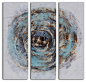 Marble blue chasm Hand Painted 3 Piece Canvas Set contemporary-artwork