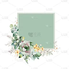 预先制作的贺卡与树叶，蕨叶，树枝，黄色的花和更多。