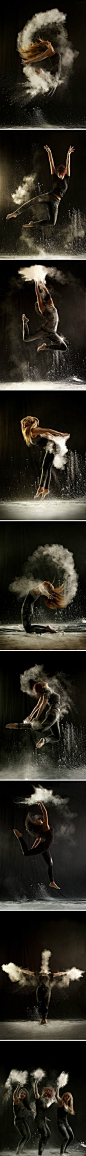 【一幅幅作品极具视觉冲击力】德国摄影师Geraldine Lamanna利用粉末生动直观地表现出舞者的力量与柔美，很有意思
