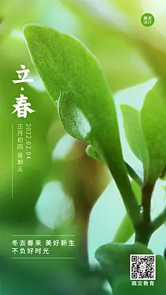 立春祝福简约实景风格手机海报