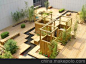 私家庭院景观工程 花廊架 吧台 木桌凳 地板 景观喷泉选北京润实图片