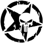 13 CM X 13 CM Le Punisher Crâne Autocollant De Voiture Pentagramme Vinyle Stickers Moto Accessoires C1-3132