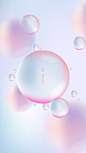 渐变球气泡水泡海报设计背景：