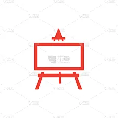 绘画插图,计算机图标,画架,白色背景,扁平化设计,矢量,画布,商务,空的,一个物体