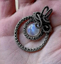 Silver Moonstone Pendant gemstone and sterling by FortuneJewelry@北坤人素材