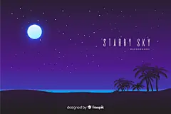 矢量星空星云流星插画背景