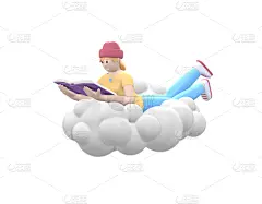 书,人,文学,天空,卡通,快乐,帽子,抽象,三维图形,读书