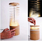 Unique Curly Sue Spiral Desk Lamp Design with a bamboo shaped spring